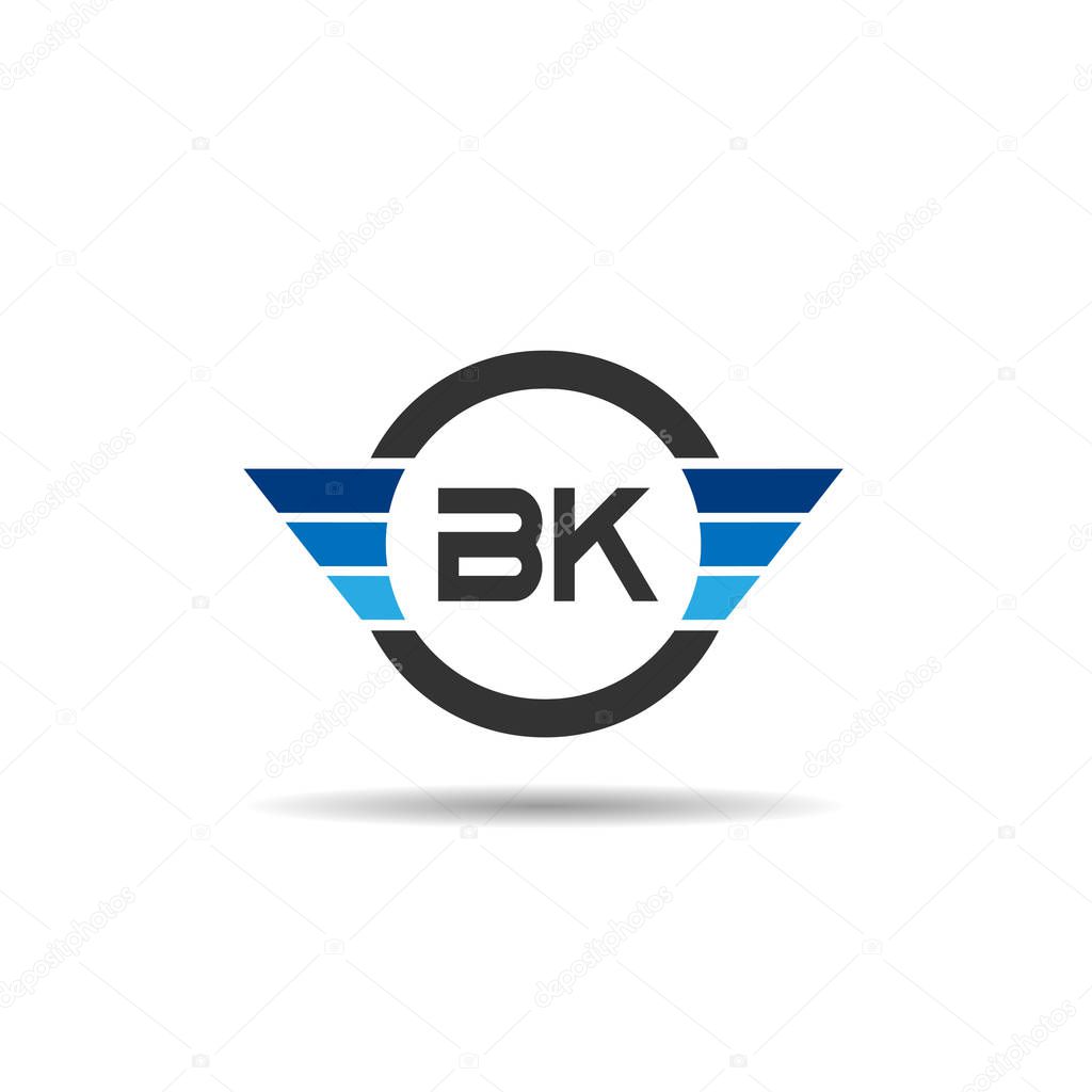 Initial Letter BK Logo Template Design