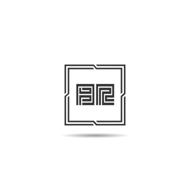 İlk harf Br Logo tasarım şablonu