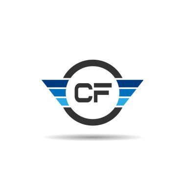 İlk harf Cf Logo tasarım şablonu