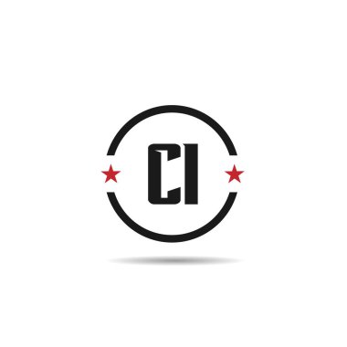 İlk harf CI Logo tasarım şablonu
