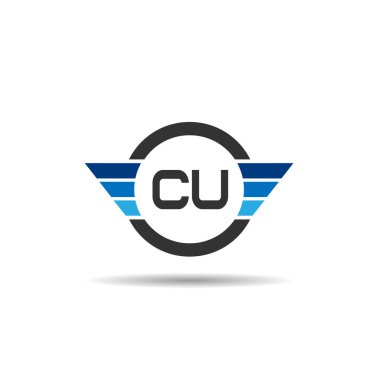 İlk harf Cu Logo tasarım şablonu