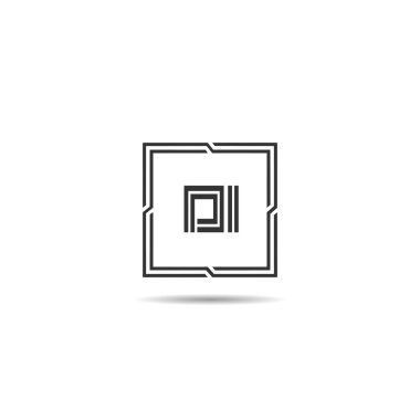 İlk harf Di Logo tasarım şablonu