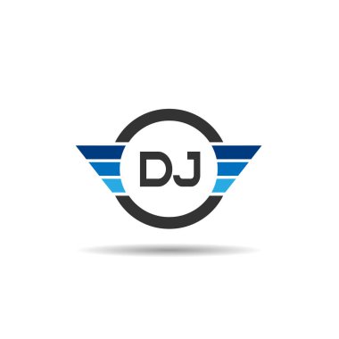 İlk harf Dj Logo tasarım şablonu