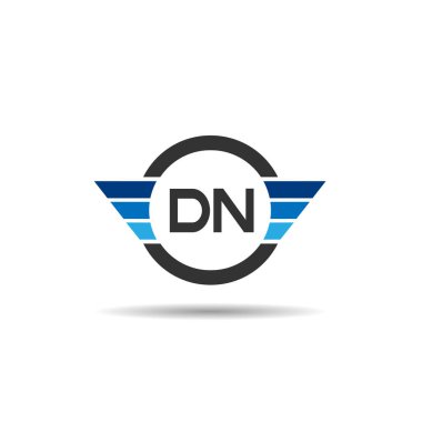 İlk harf Dn Logo tasarım şablonu