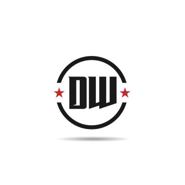 İlk harf Dw Logo tasarım şablonu