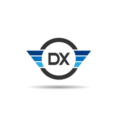 İlk harf Dx Logo tasarım şablonu