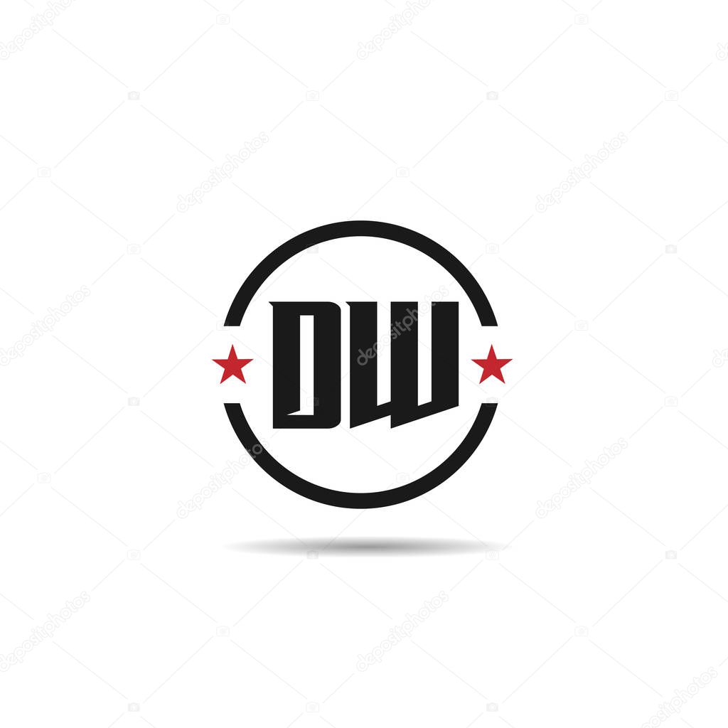 Initial Letter DW Logo Template Design