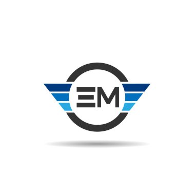 İlk harf Em Logo tasarım şablonu