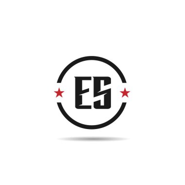 İlk harf Es Logo tasarım şablonu