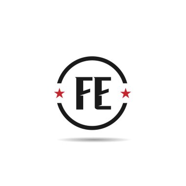 İlk harf FE logo şablon tasarımı