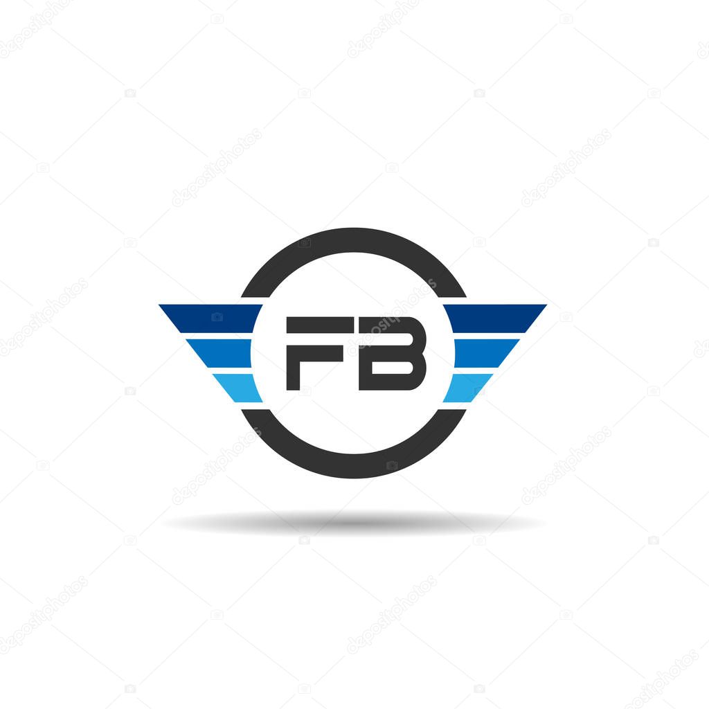 Initial Letter FB Logo Template Design