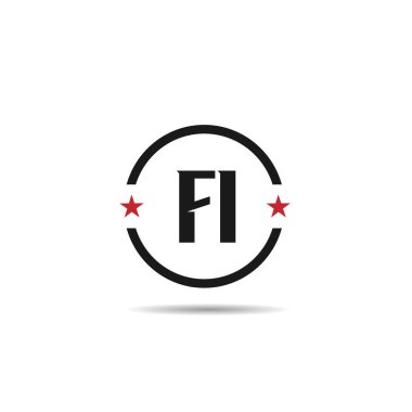 İlk harf Fi Logo tasarım şablonu
