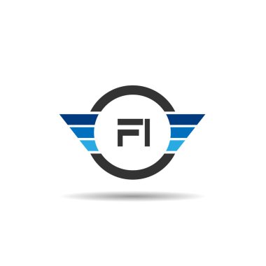 İlk harf Fi Logo tasarım şablonu