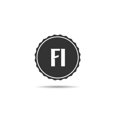 İlk harf Fi Logo tasarım şablonu
