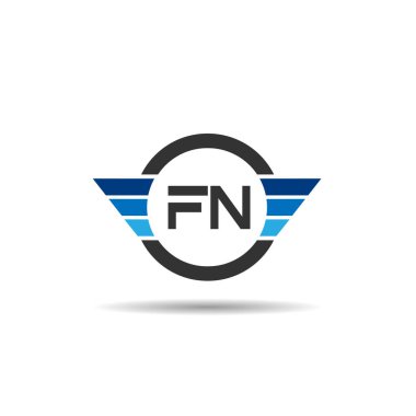 İlk harf Fn Logo tasarım şablonu