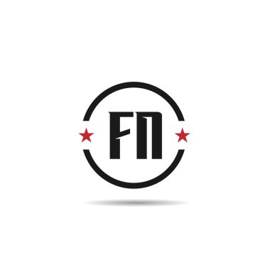 İlk harf Fn Logo tasarım şablonu
