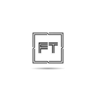 İlk harf Ft Logo tasarım şablonu