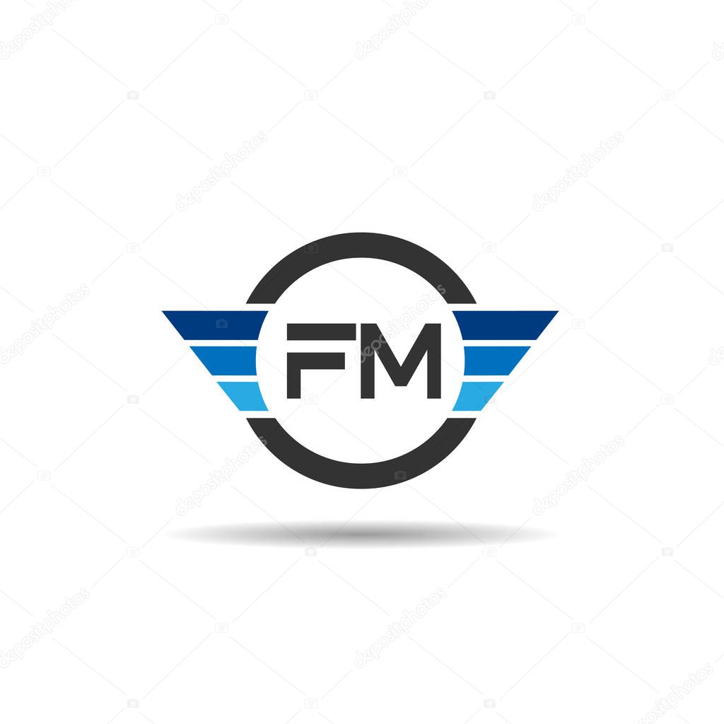 Initial Letter FM Logo Template Design