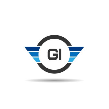 İlk harf Gi Logo tasarım şablonu