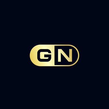 İlk harf Gn Logo tasarım şablonu