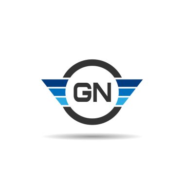 İlk harf Gn Logo tasarım şablonu