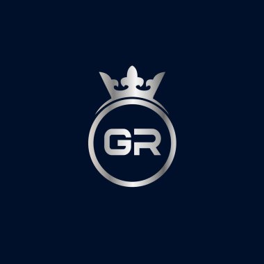 İlk harf Gr Logo tasarım şablonu