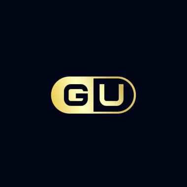 İlk Harf GU Logo Şablonu Tasarımı