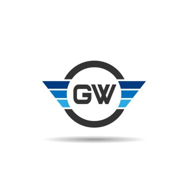 İlk harf Gw Logo tasarım şablonu