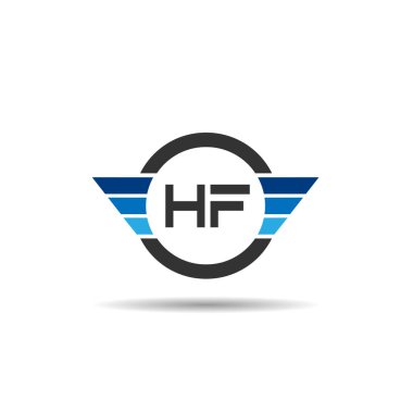 İlk harf Hf Logo tasarım şablonu