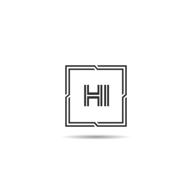 İlk Harf HI Logo Şablon Tasarımı