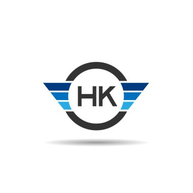 İlk harf Hk Logo tasarım şablonu