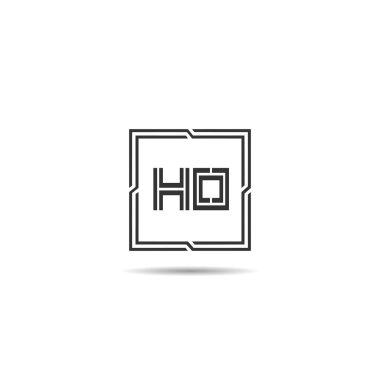 İlk Harf Ho Logo tasarım şablonu