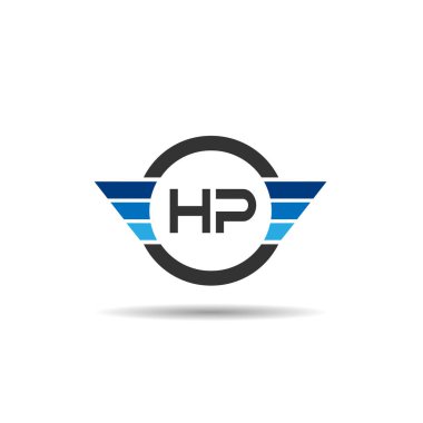 İlk harf Hp logosu tasarım şablonu