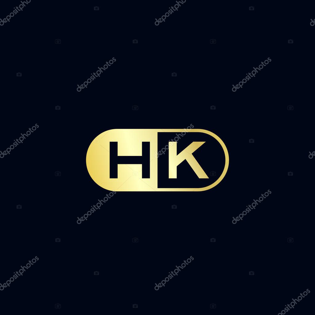 Initial Letter HK Logo Template Design