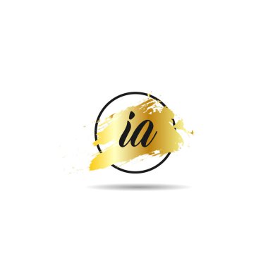 İlk mektup IA Logo tasarım şablonu