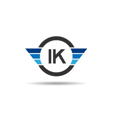 İlk harf ık Logo tasarım şablonu