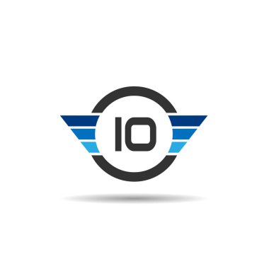İlk harf IO Logo tasarım şablonu