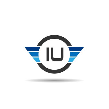 İlk harf IU Logo tasarım şablonu