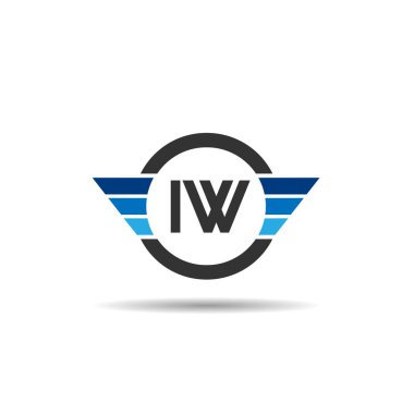 İlk harf IW Logo tasarım şablonu