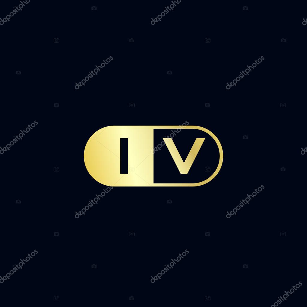 Initial Letter IV Logo Template Design
