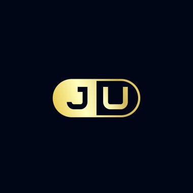 İlk harf Ju Logo tasarım şablonu