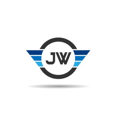 İlk harf Jw Logo tasarım şablonu