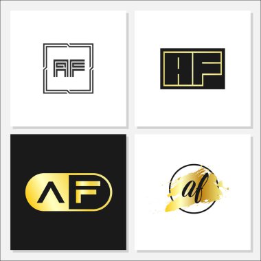 İlk Harf AF Logo Şablonu Tasarımı