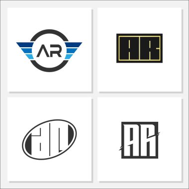 İlk Harf AR Logo Şablonu Tasarımı