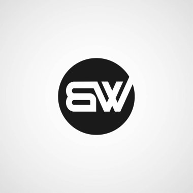 İlk harf Bw Logo tasarım şablonu
