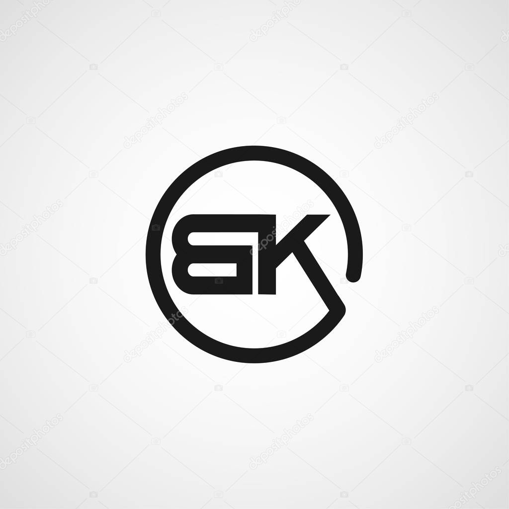 Initial Letter BK Logo Template Design