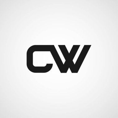 İlk Harf CW Logo Şablonu Tasarımı
