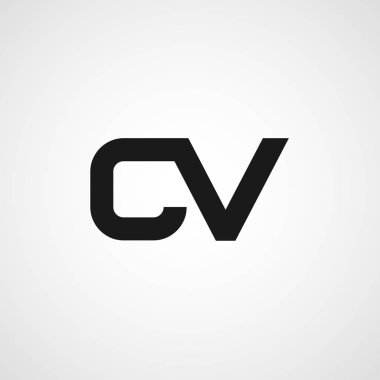 İlk harf Cv Logo tasarım şablonu