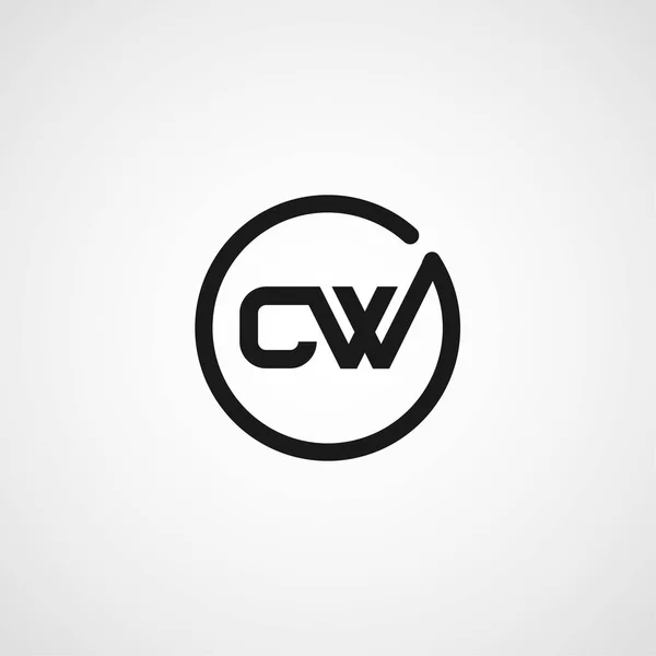 İlk Harf CW Logo Şablonu Tasarımı