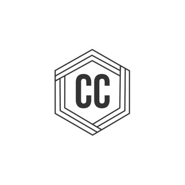 İlk Harf CC Logo Şablonu Tasarımı